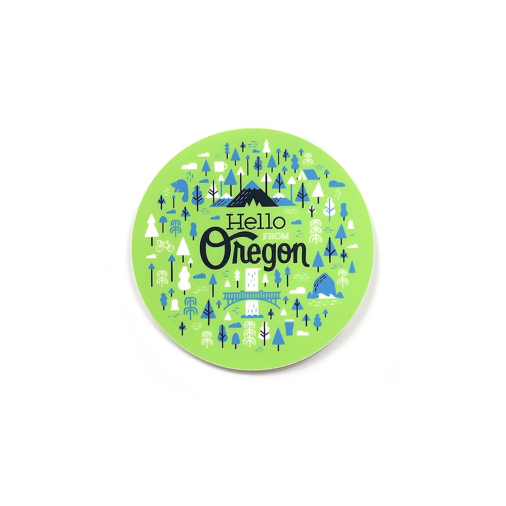 Hello From Oregon Burst Sticker | Sage - Stickers - Hello From Oregon