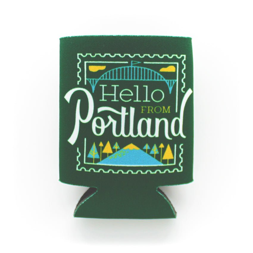 Hello Stamp Koozie - Koozies - Hello From Oregon