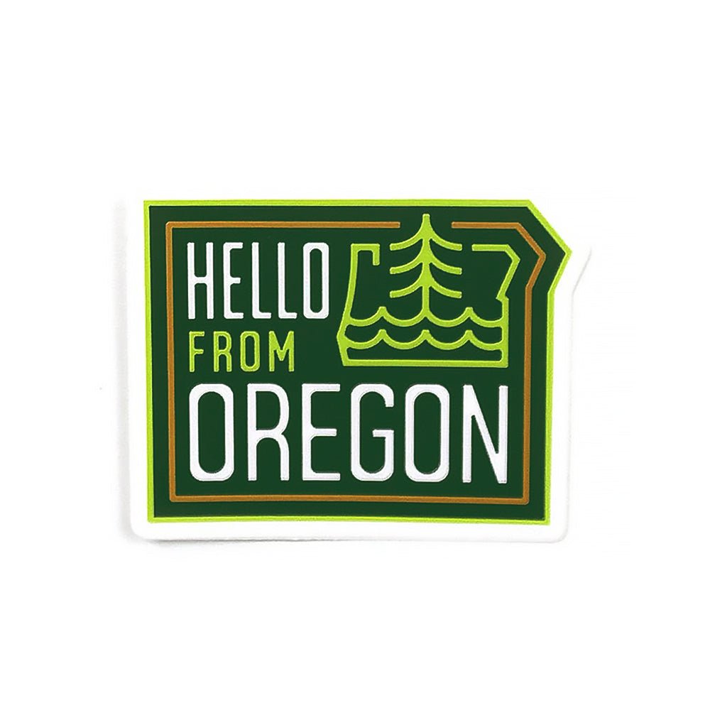 Oregon Badge Sticker | Green - Stickers - Hello From Oregon