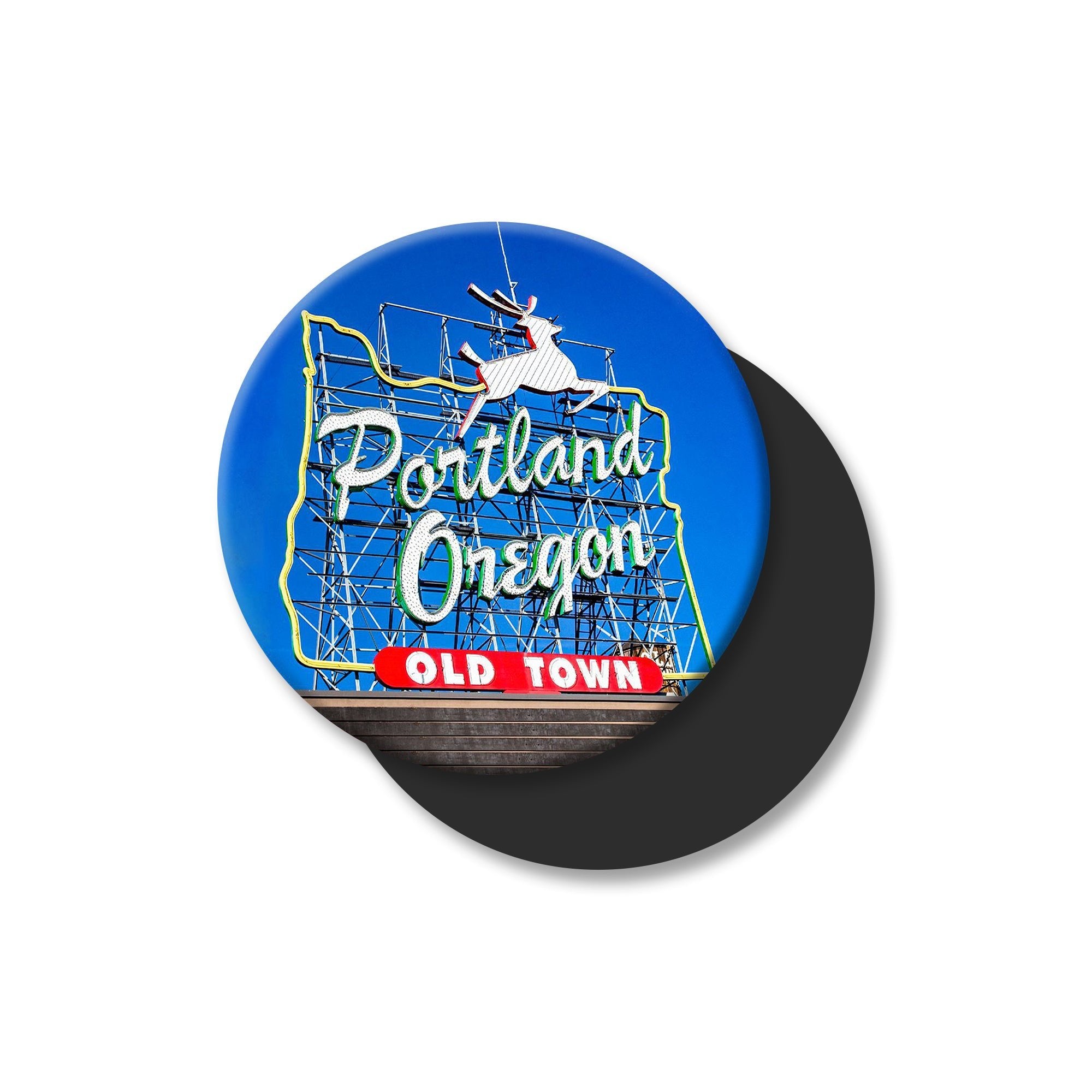 White Stag Sign Magnet - Magnets - Hello From Oregon