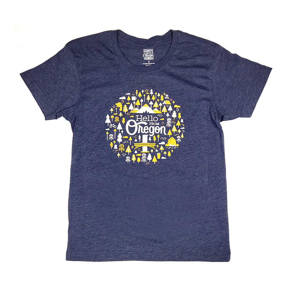 Oregon Burst Tee | Navy Heather