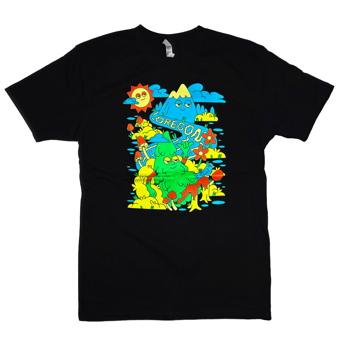 Green Highs Tee | Black - Hello From Oregon