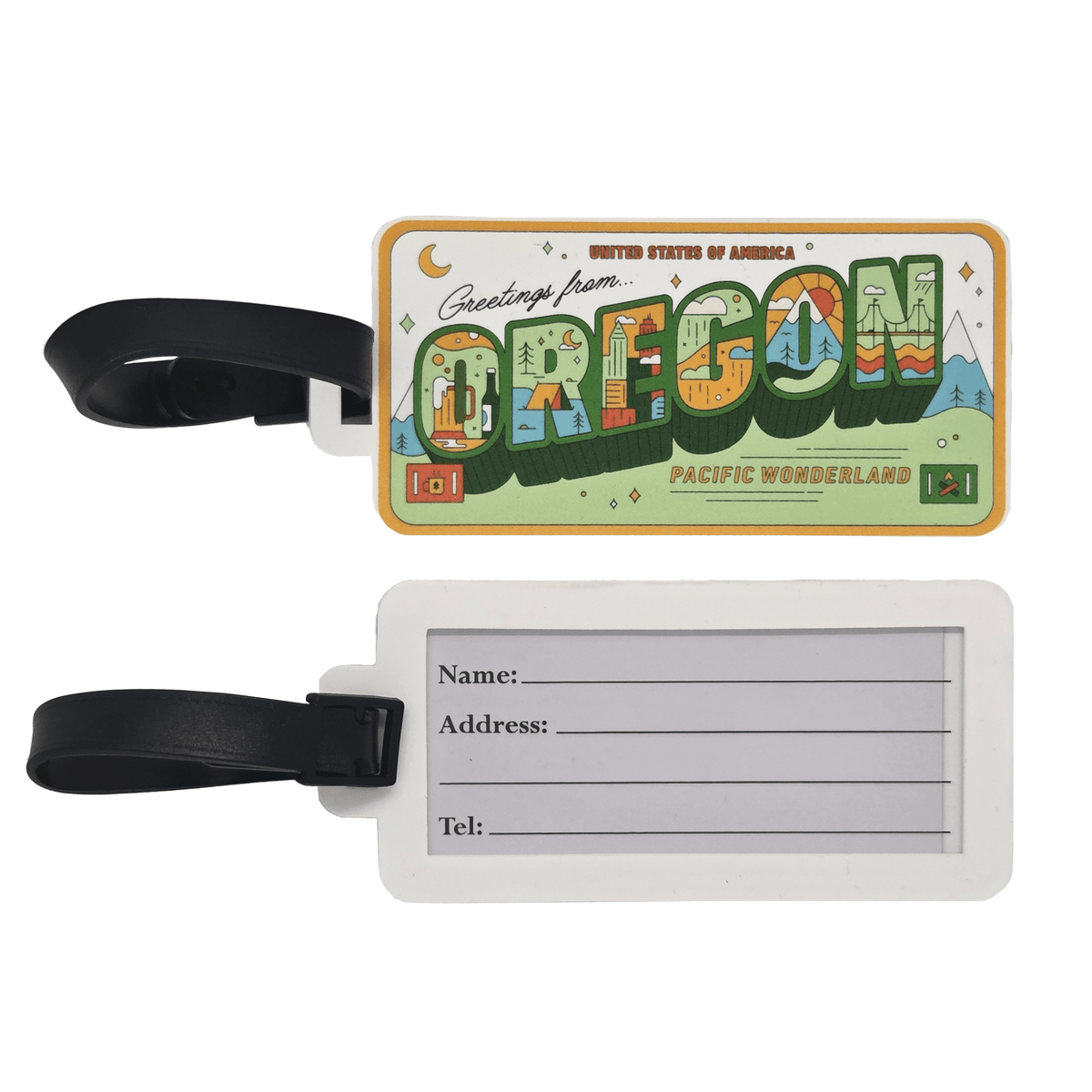 Greetings From Oregon License Luggage Tag - Hello From Oregon