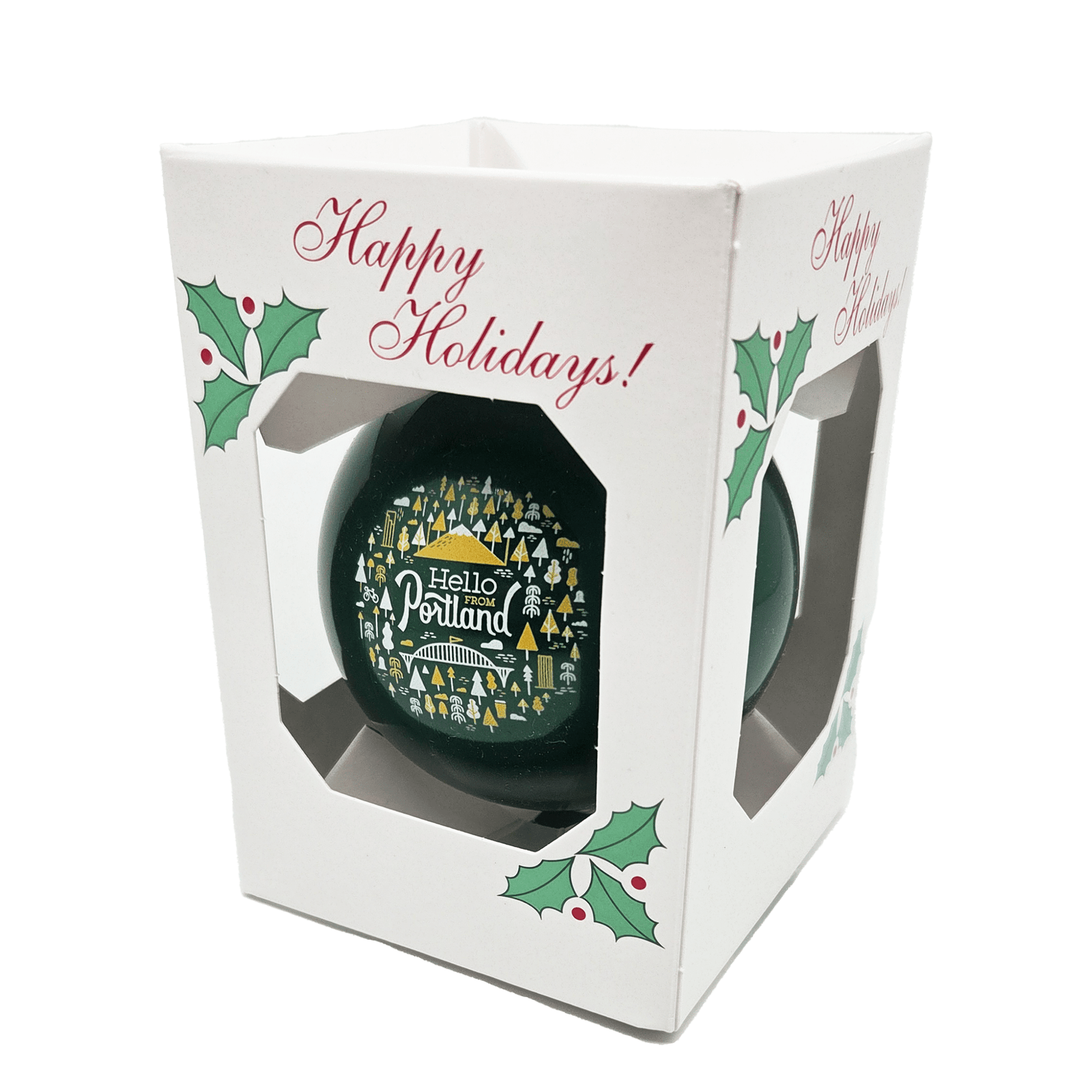 Happy Holiday Portland Ornament - Gifts - Hello From Oregon