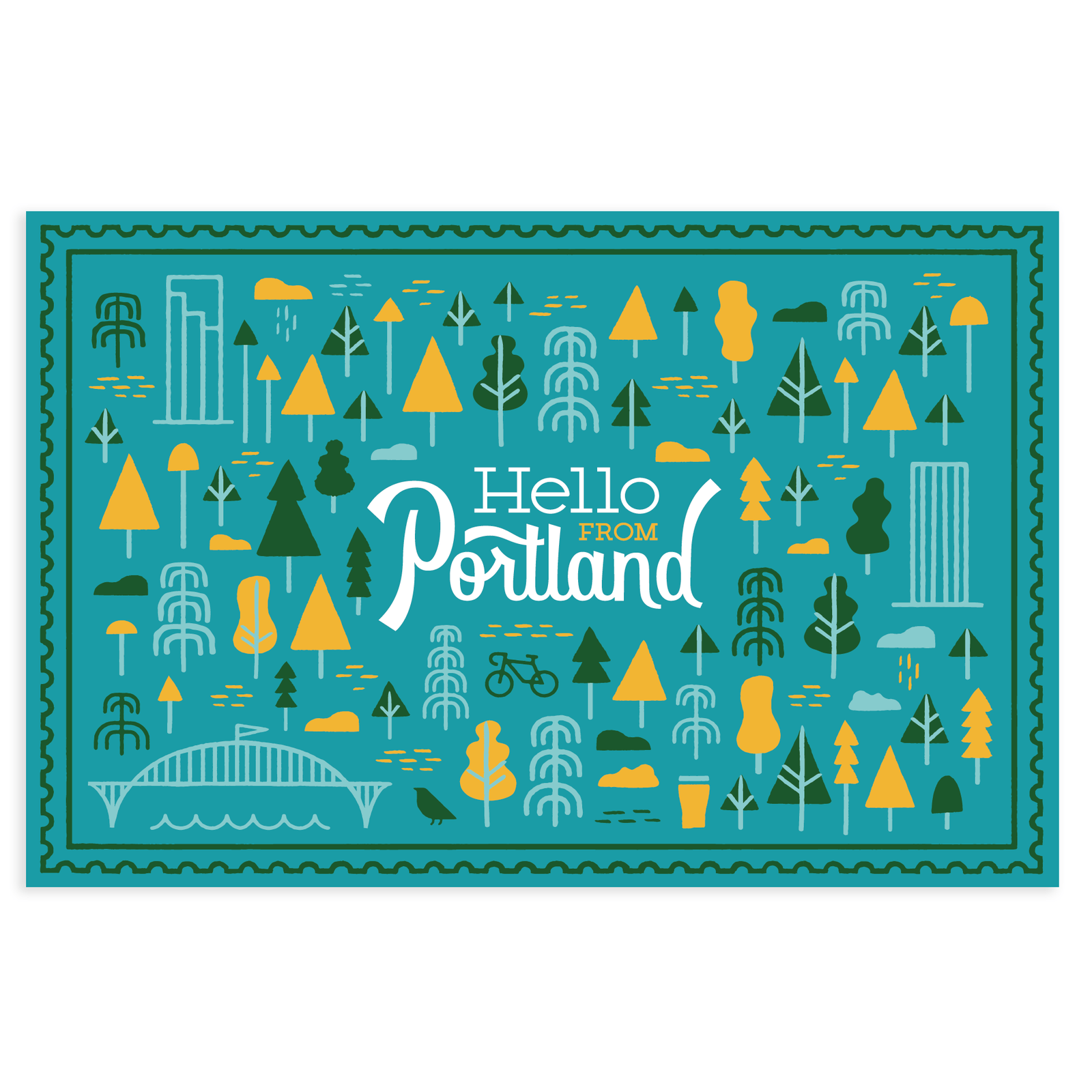 Hello From Portland Postcard - Postcards - Hello From Oregon
