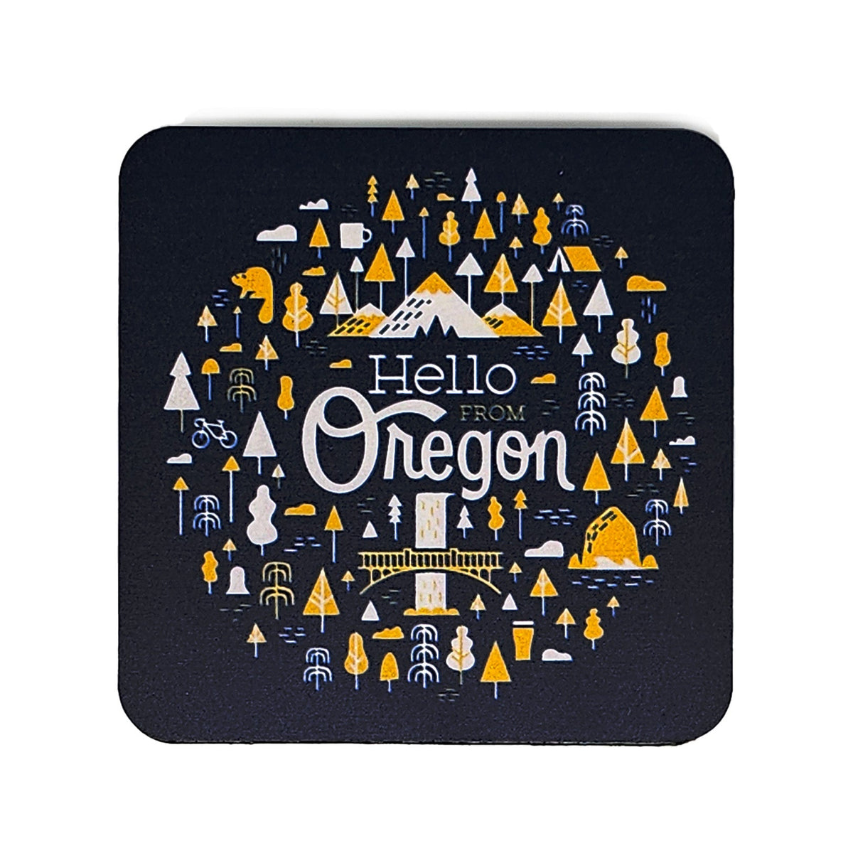 Oregon Burst Wooden Coaster - Coasters - Hello From Oregon