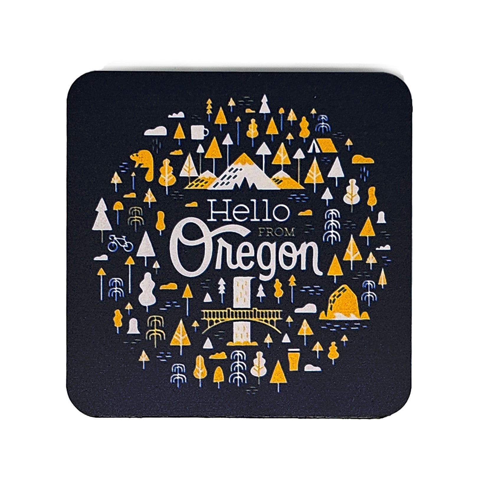 Oregon Burst Wooden Coaster - Coasters - Hello From Oregon