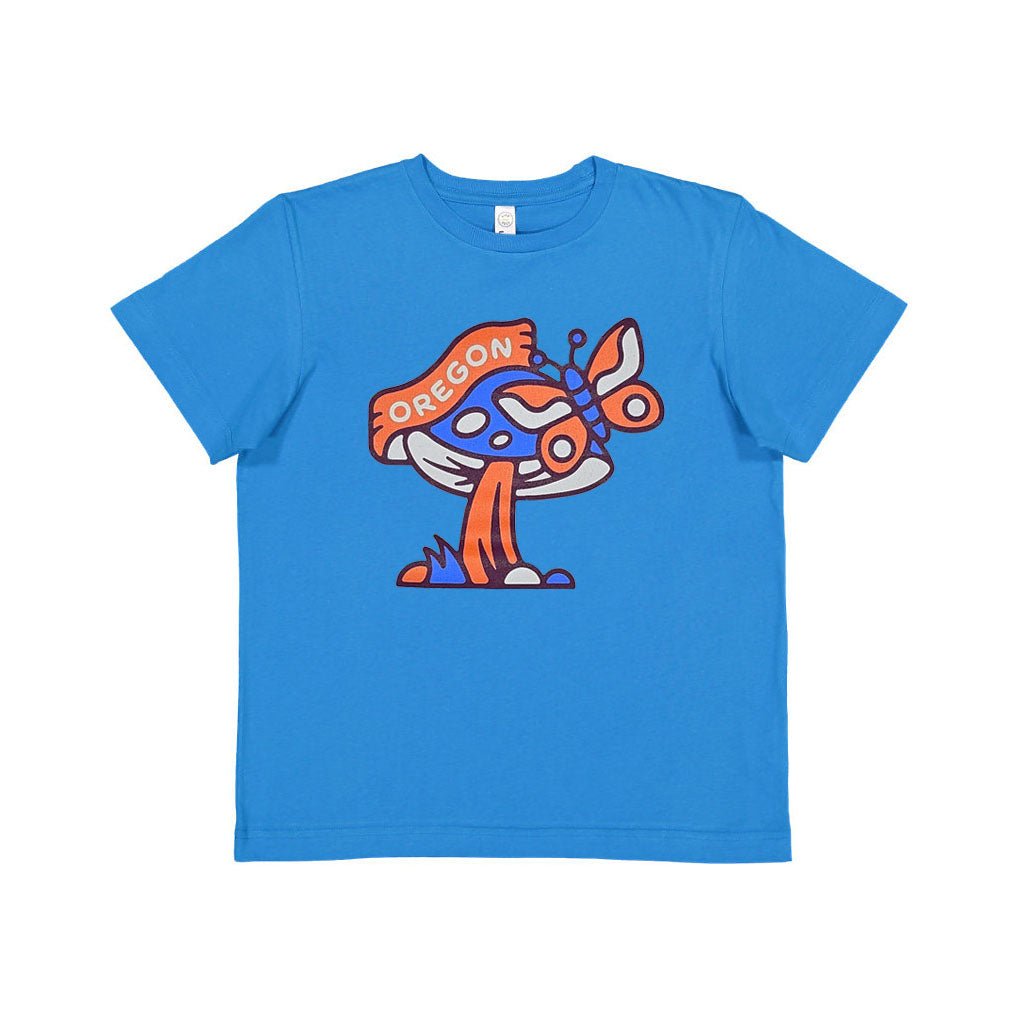 Oregon Mushroom Kids Tee | Cobalt - Youth - Hello From Oregon