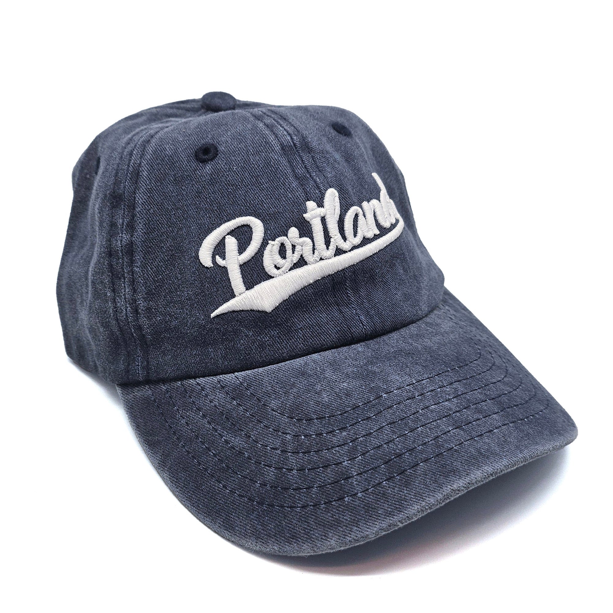 Pigment Washed Portland Dad Hat | Navy - Hats - Hello From Oregon