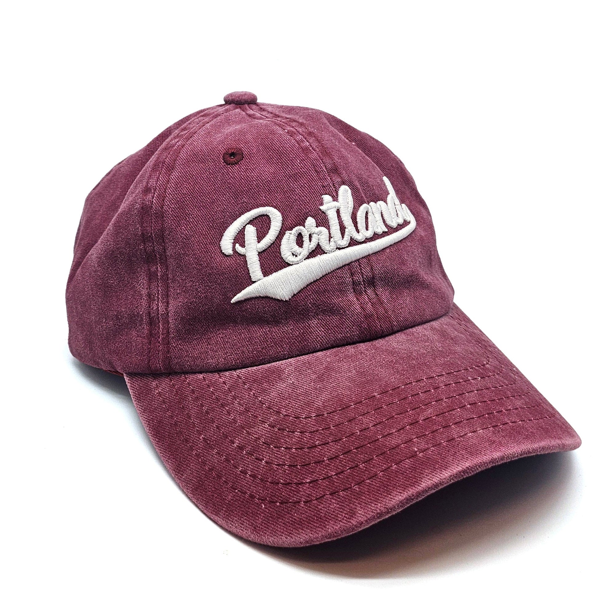 Pigment Washed Portland Dad Hat | Red - Hats - Hello From Oregon