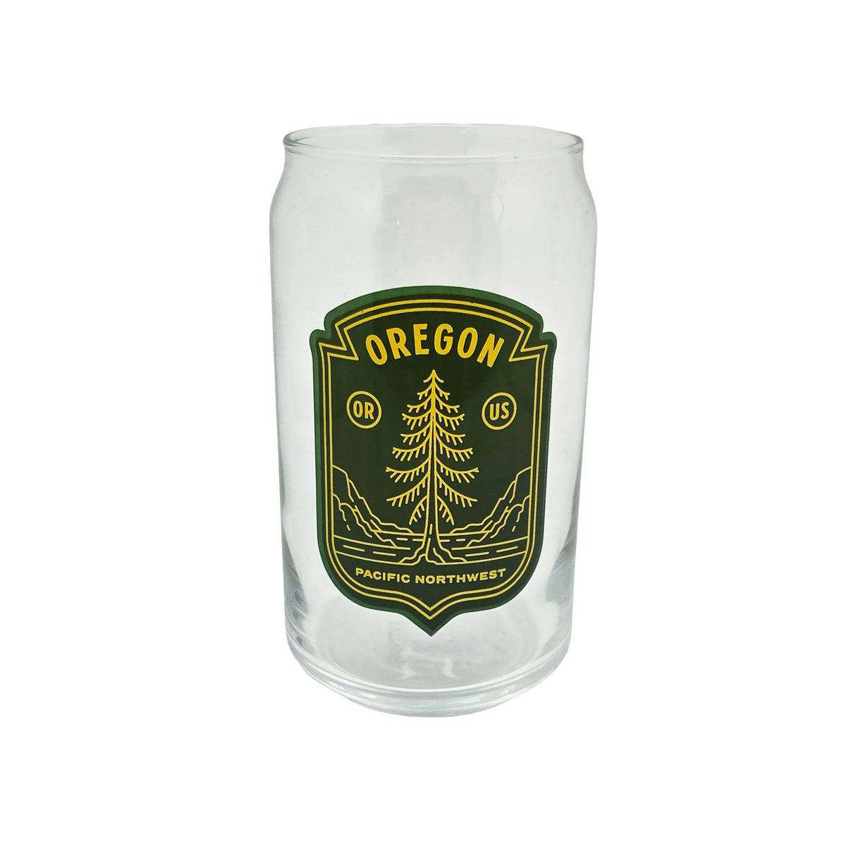 PNW Badge Can Glass - Pint Glass - Hello From Oregon