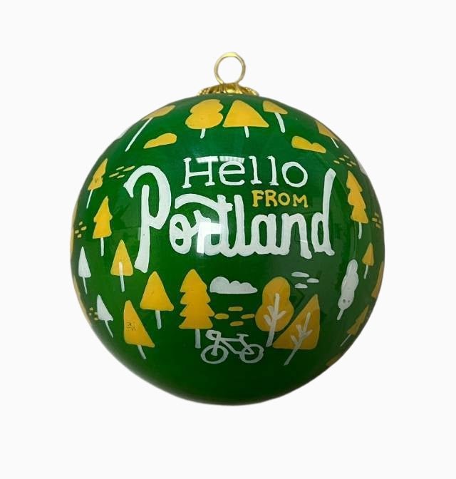 Portland Burst Hand Painted Ornament - Gifts - Hello From Oregon