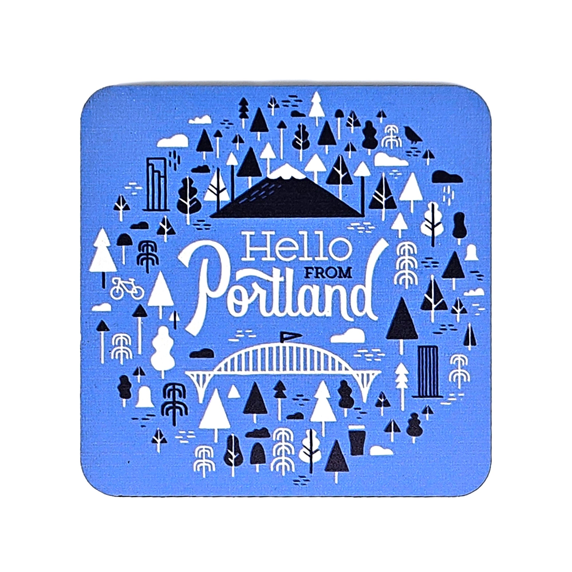 Portland Burst Wooden Coaster - Coasters - Hello From Oregon