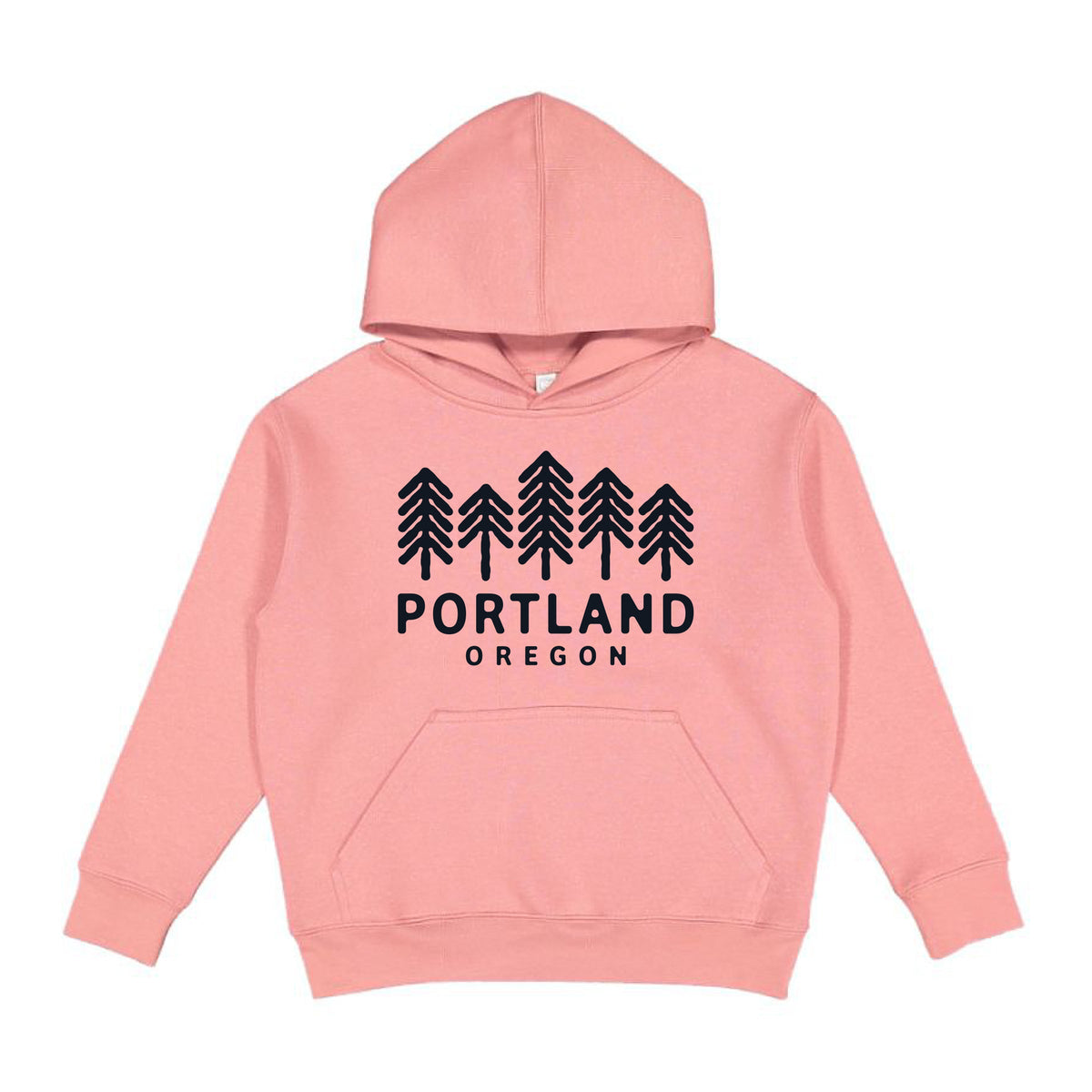 Tree Time Kids Hoodie Pink - Kids - Hello From Oregon