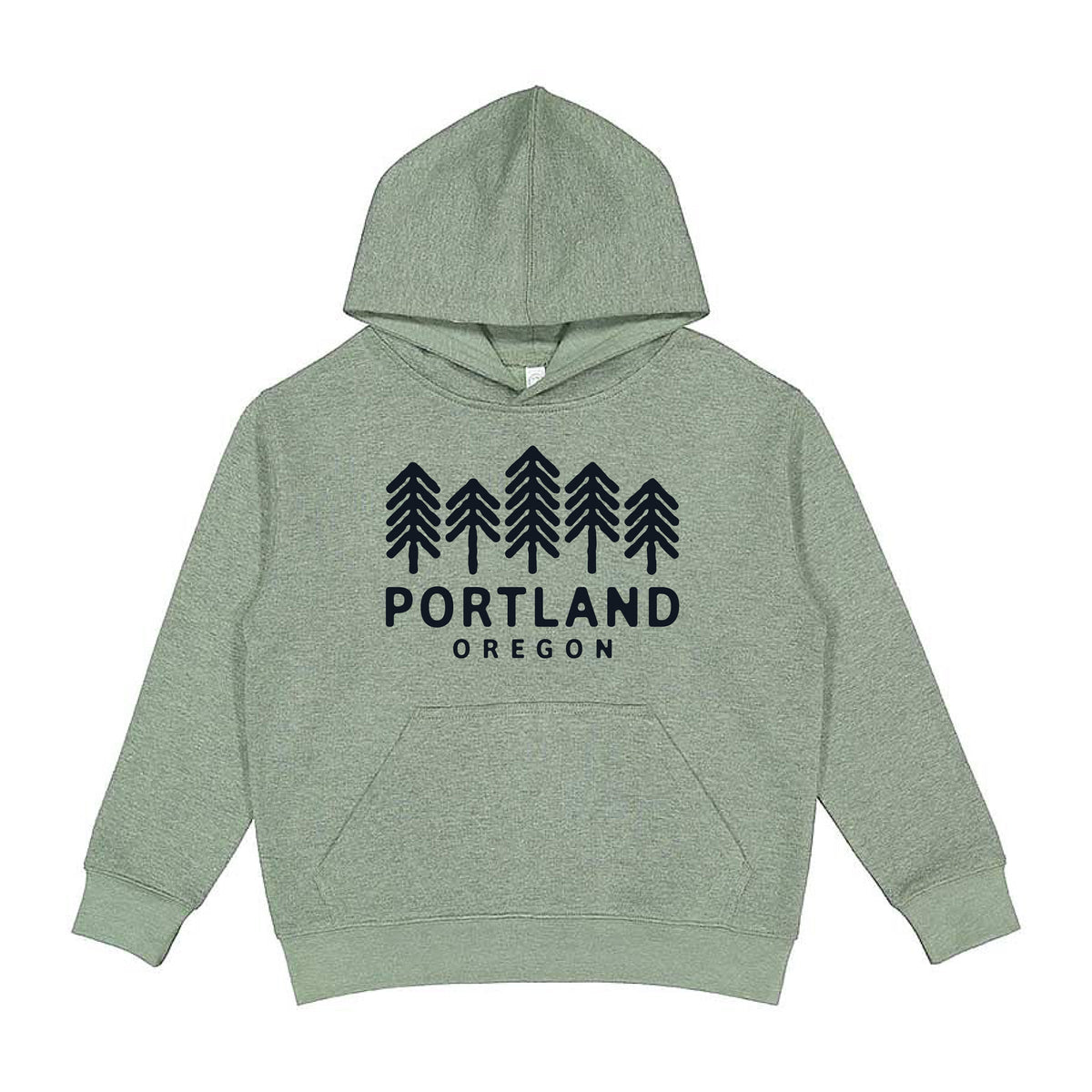 Tree Time Kids Hoodie Sage - Kids - Hello From Oregon