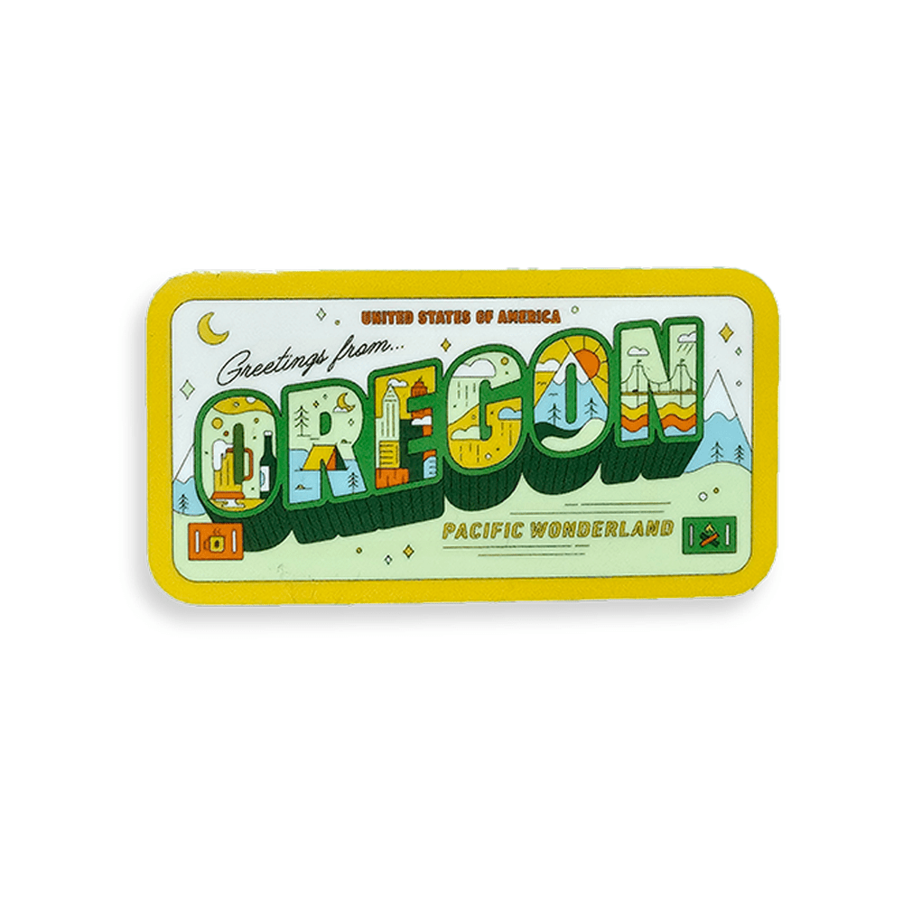 Greetings From Oregon License Sticker - Stickers - Hello From Oregon