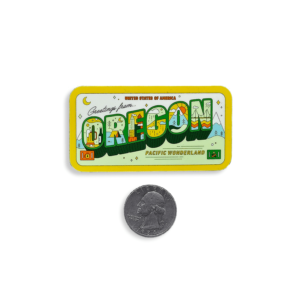 Greetings From Oregon License Sticker - Stickers - Hello From Oregon