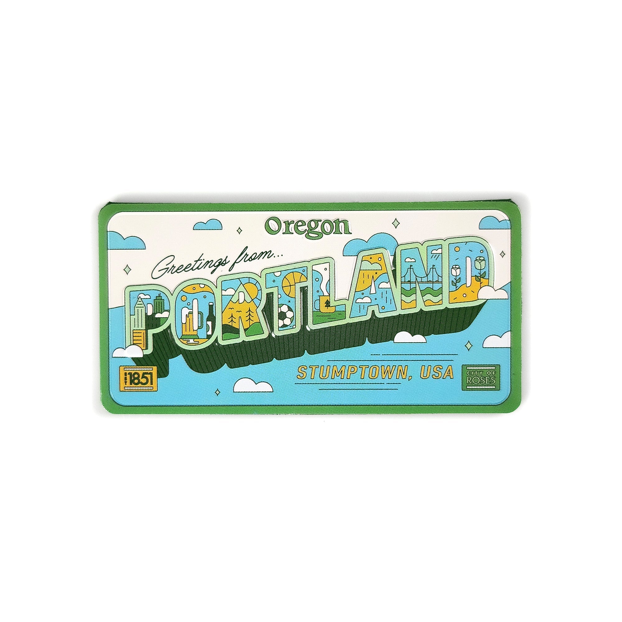 Greetings From Portland License Magnet - Magnets - Hello From Oregon