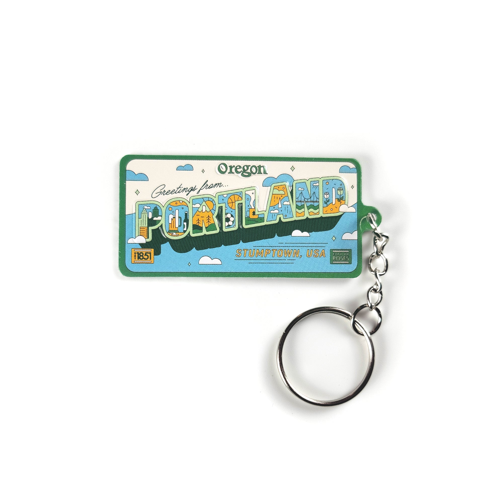 Greetings From Portland License Plate Keychain - Keychains - Hello From Oregon