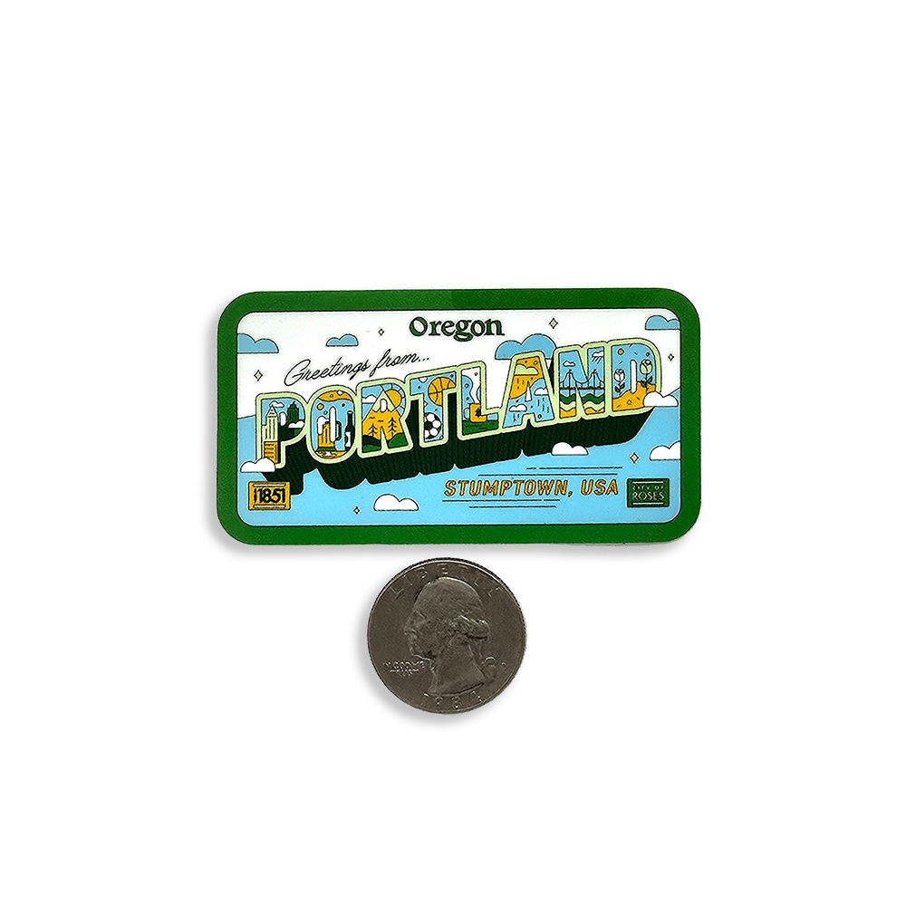 Greetings From Portland License Sticker - Stickers - Hello From Oregon