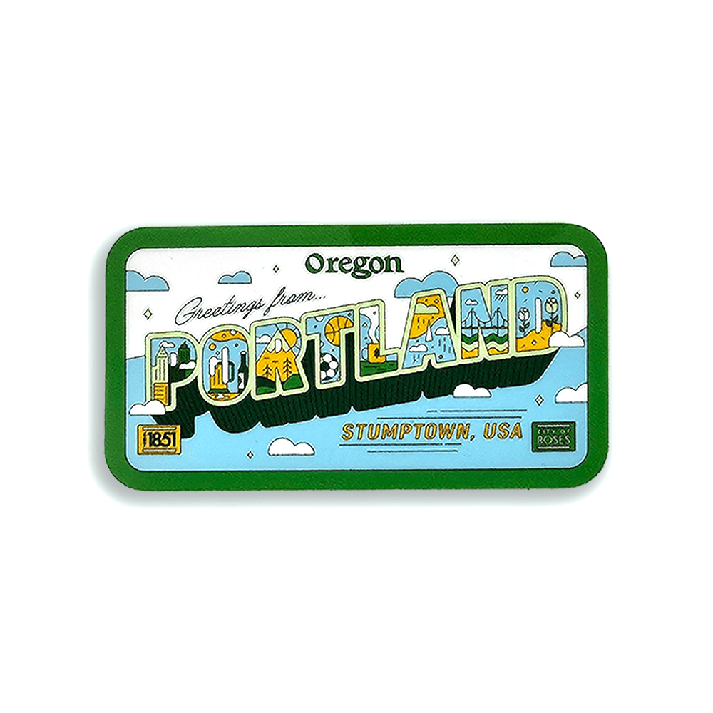 Greetings From Portland License Sticker - Stickers - Hello From Oregon