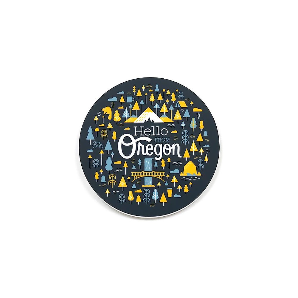 Hello From Oregon Burst Sticker | Navy - Stickers - Hello From Oregon
