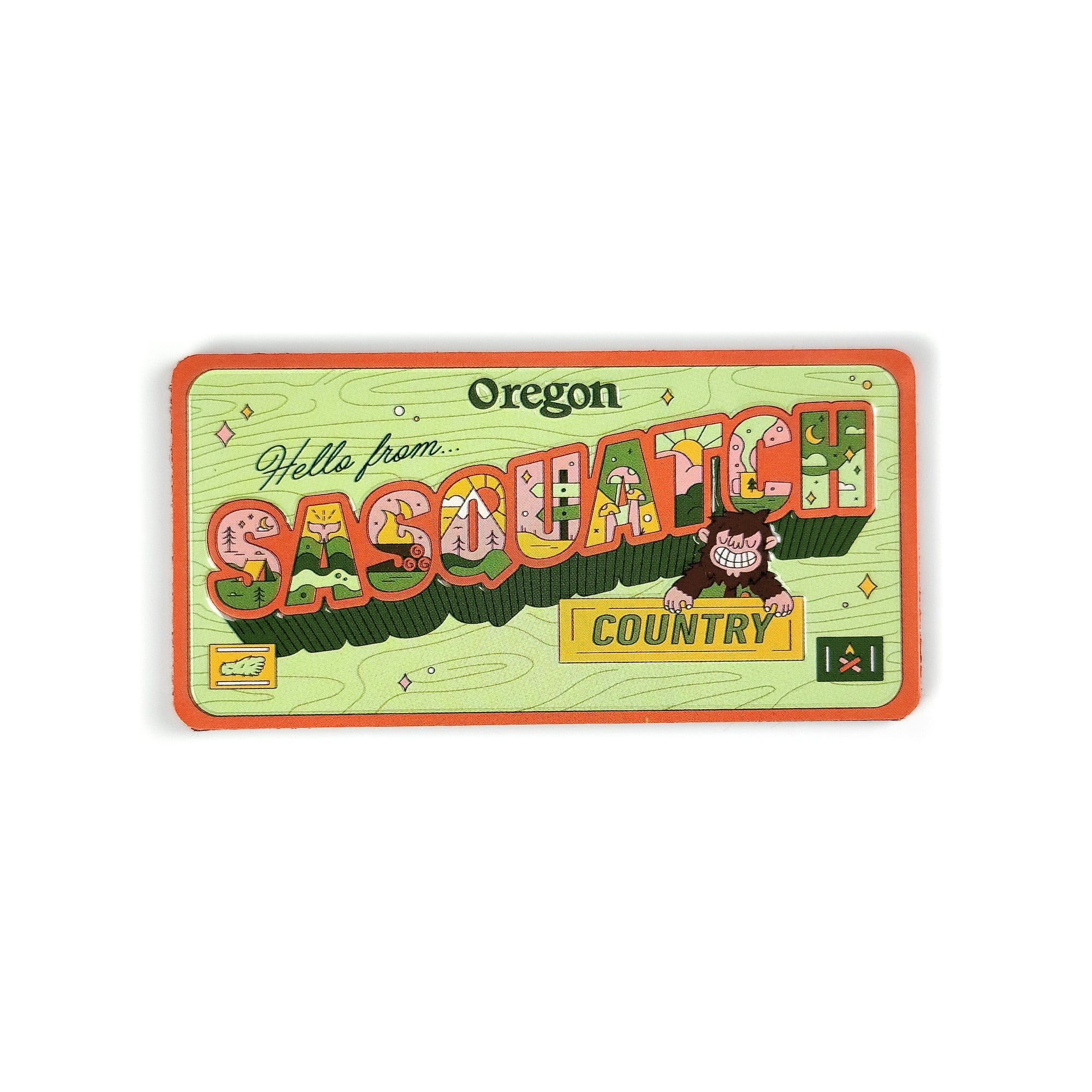 Hello From Sasquatch License Magnet - Magnets - Hello From Oregon