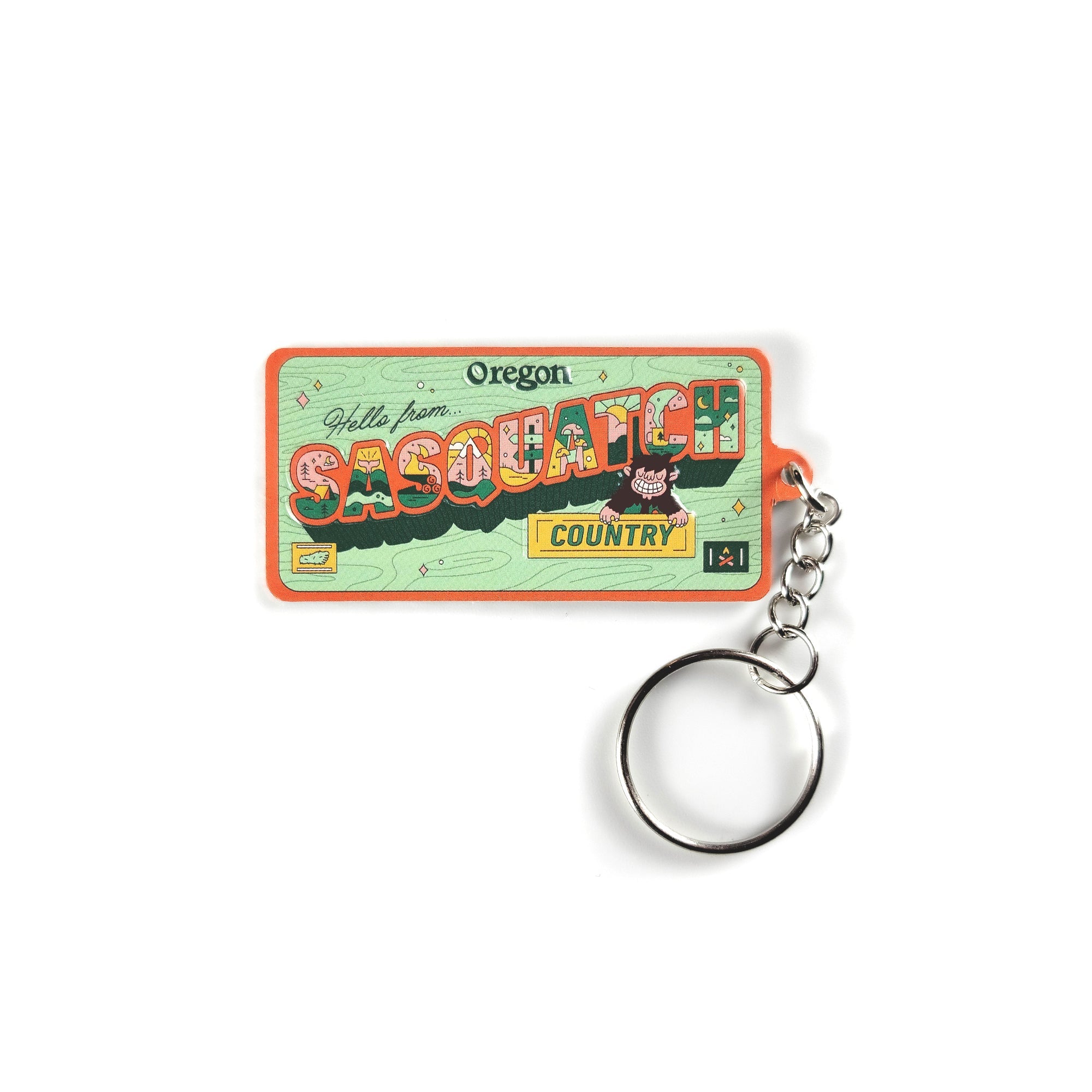 Hello From Sasquatch License Plate Keychain - Keychains - Hello From Oregon