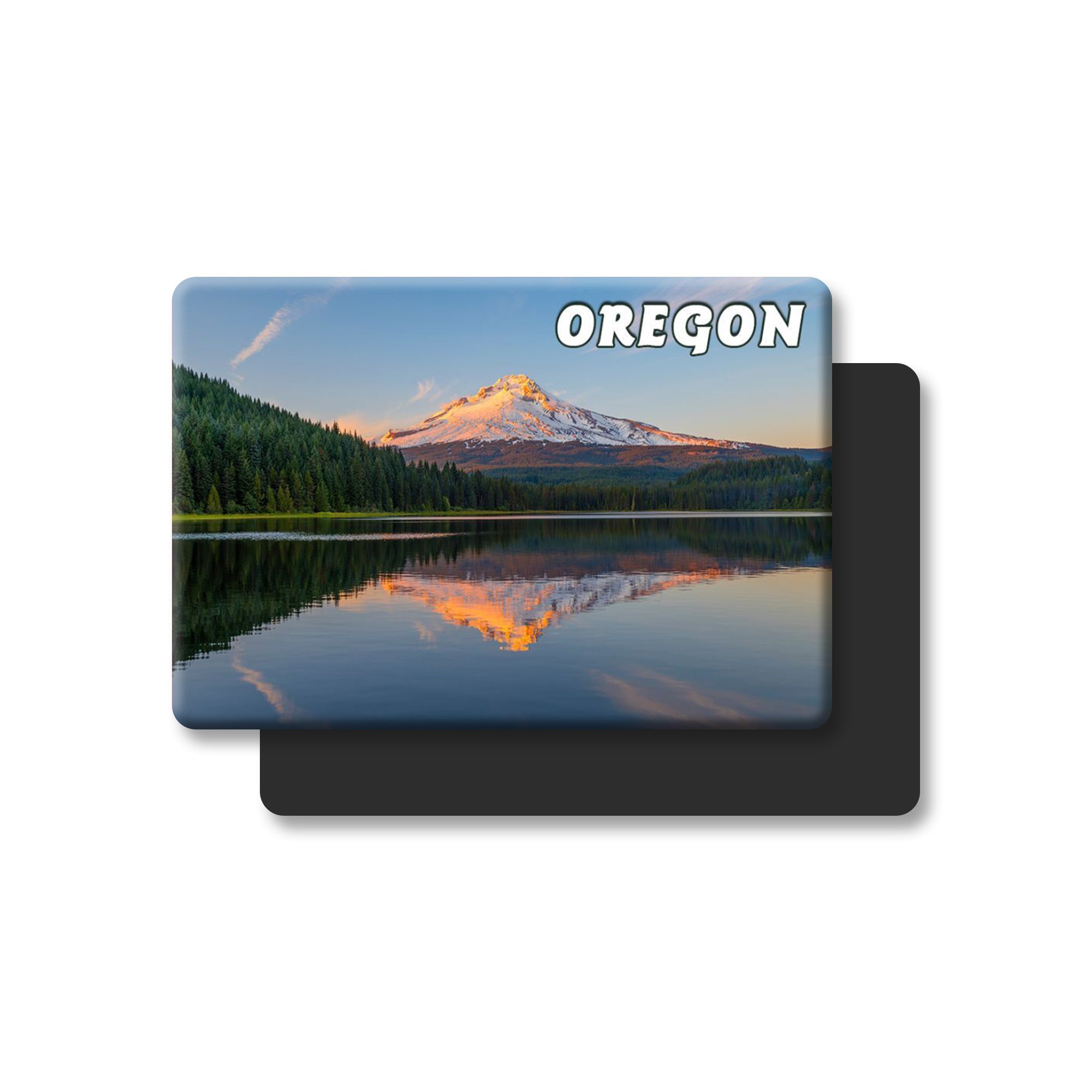 Mirrored Mt Hood Magnet - Magnets - Hello From Oregon