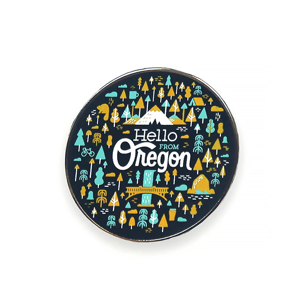 Oregon Burst Pin | Navy - Enamel Pin - Hello From Oregon