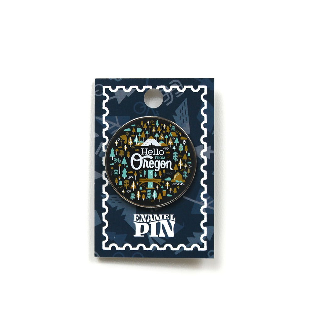 Oregon Burst Pin | Navy - Enamel Pin - Hello From Oregon