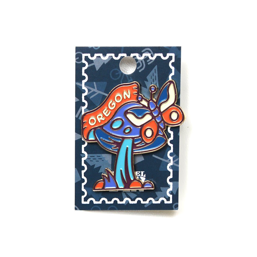 Oregon Mushroom Pin - Enamel Pin - Hello From Oregon