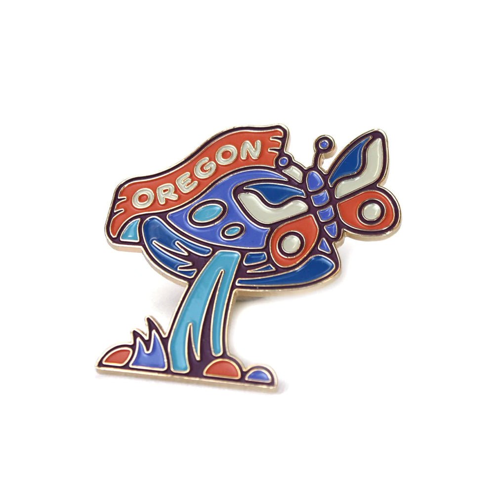 Oregon Mushroom Pin - Enamel Pin - Hello From Oregon