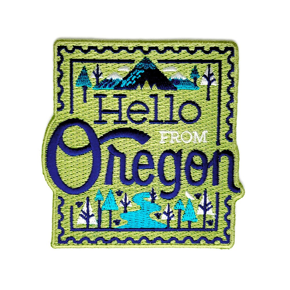 Oregon Stamp Patch | Lime - Patches - Hello From Oregon