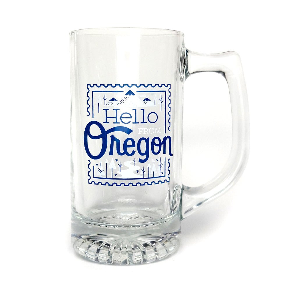 Oregon Stamp Stein - Pint Glass - Hello From Oregon