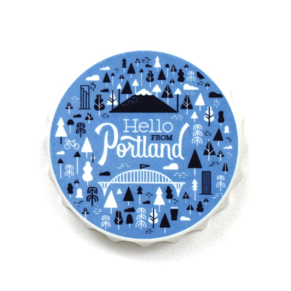 Portland Burst Bottlecap Opener Magnet - Magnets - Hello From Oregon