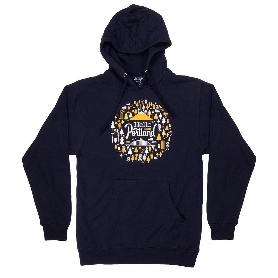 Portland Burst Hoodie | Navy - Hoodies - Hello From Oregon