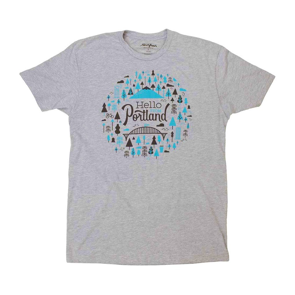 Portland Burst Tee | Gray Heather - Tees - Hello From Oregon