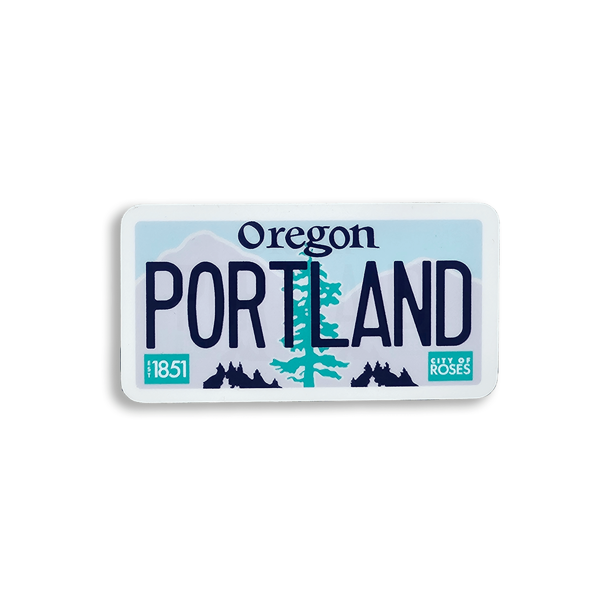 Portland License Plate Sticker - Stickers - Hello From Oregon