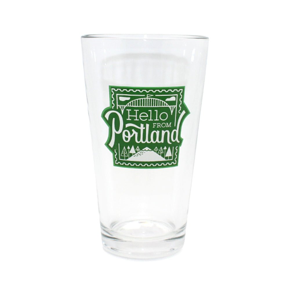 Portland Stamp Pint Glass - Pint Glass - Hello From Oregon