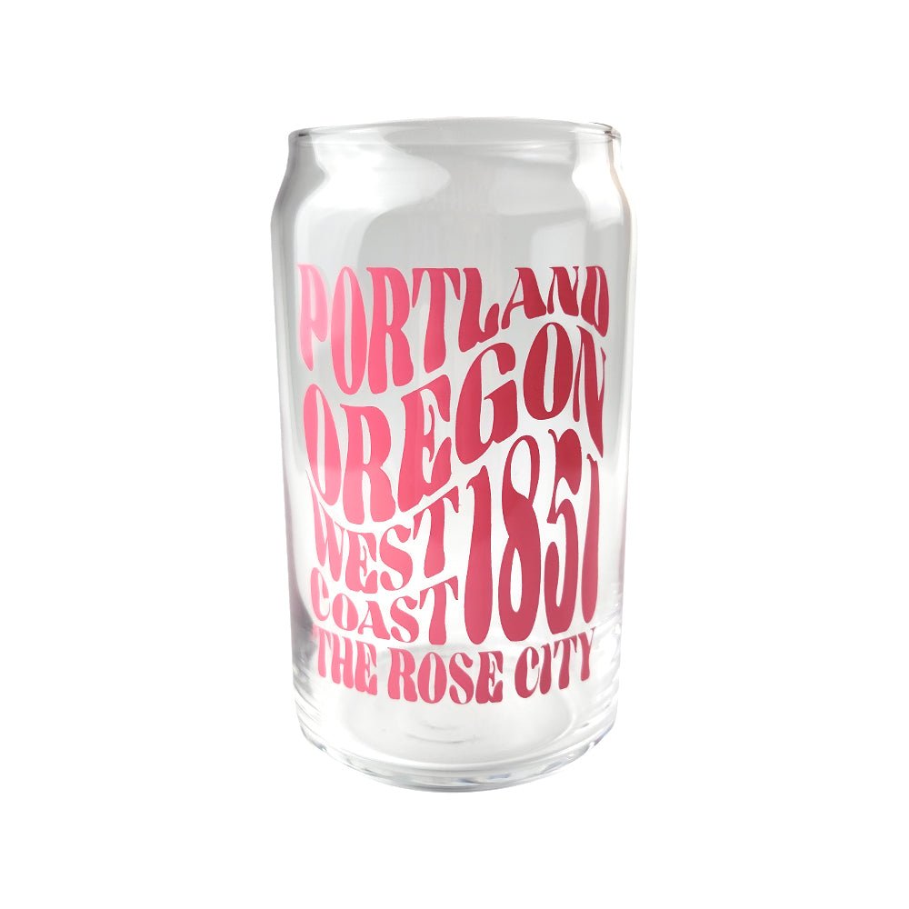Portland Wavy Glass Can - Pint Glass - Hello From Oregon