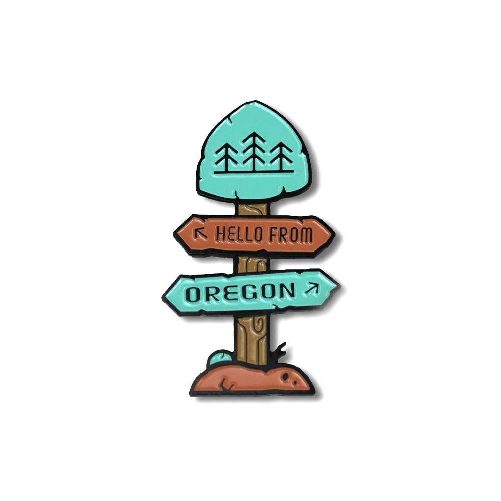 Trail Post Pin - Enamel Pin - Hello From Oregon