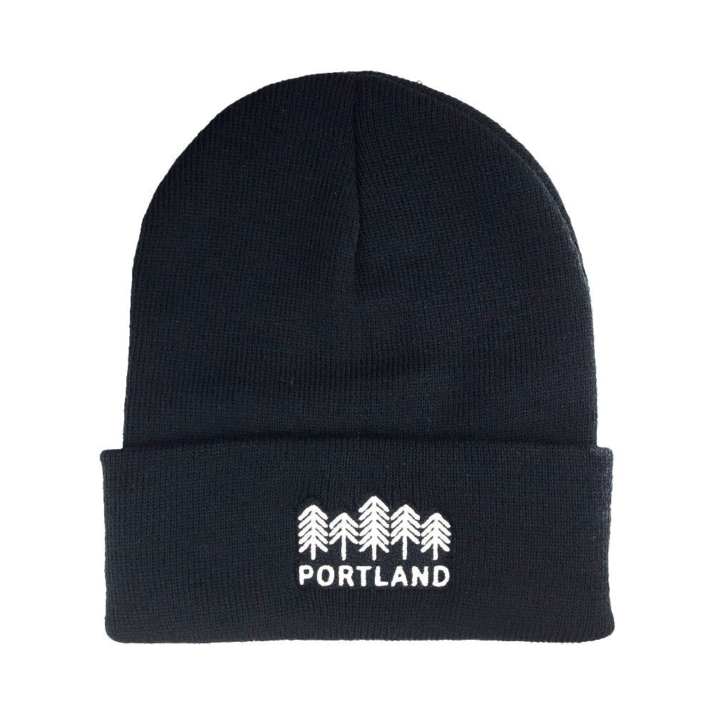 Tree Time Beanie | Black - Beanies - Hello From Oregon