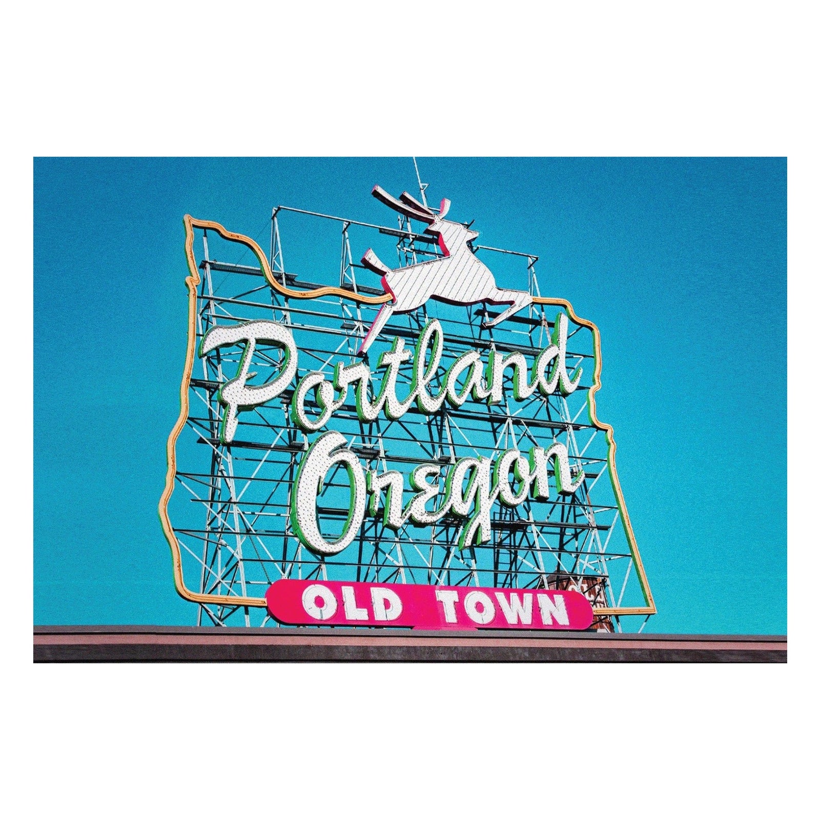 White Stag Sign Old School Postcard - Postcards - Hello From Oregon