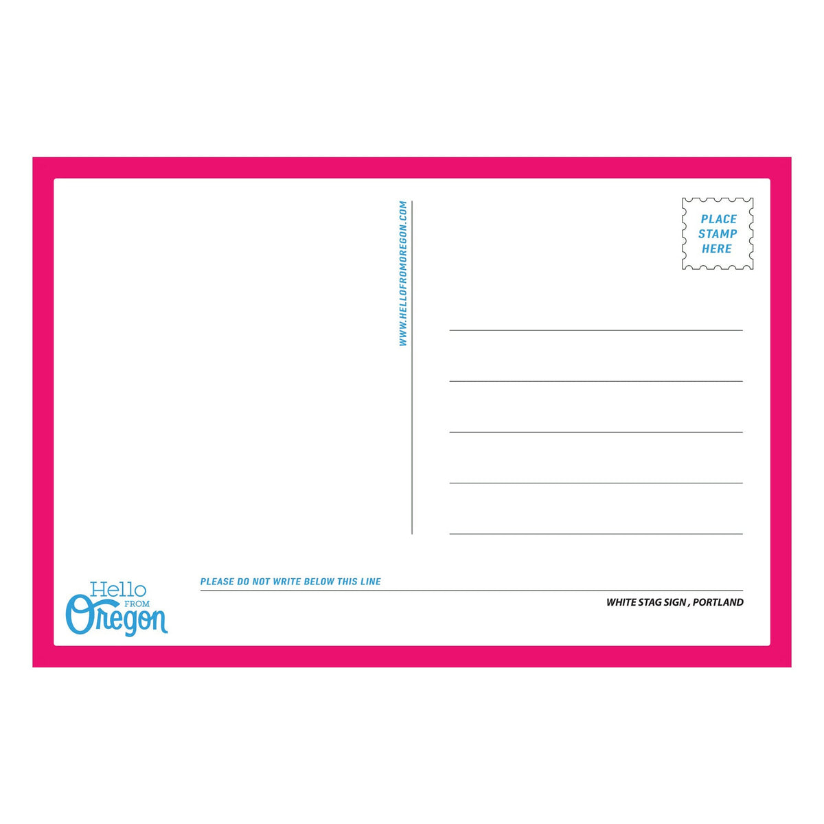 White Stag Sign Old School Postcard - Postcards - Hello From Oregon