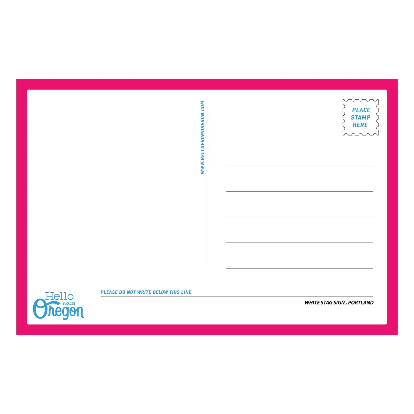 White Stag Sign Old School Postcard - Postcards - Hello From Oregon